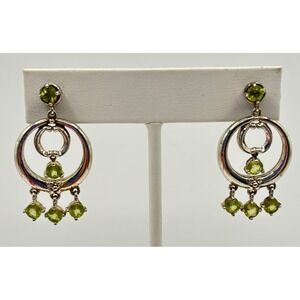 Sterling Peridot Michelle Albala Green Silver Dangle Drop Earrings
